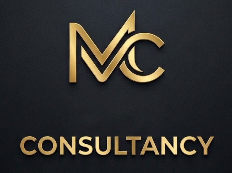 MC Consultancy gold logo on a charcoal background
